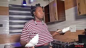 my cock stands rock hard for my ebony madam with big tits