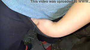 Village girl fingers hairy pussy to squirting orgasm