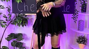 Nylon Club Slips Into Sheer Fishnet Tights Tease