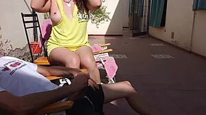 Hot Cuñada's Wild Reaction to Secret Cumshot