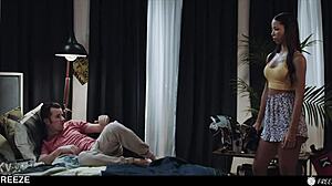 ebony slut lia lin frozen time face fucked creampied