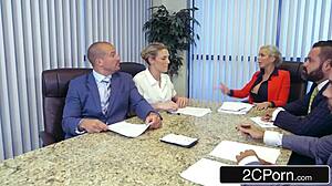 boss face-sits then rides desk