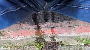 wanna watch me pee right in my wet jeans outdoors public?