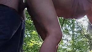 😏 they're giggling while she deepthroats in the forest 😂 cumshot incoming!