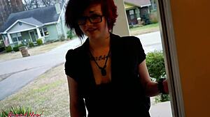 ever wonder how petite inked brunette coed orgasms with dildo toys?