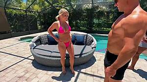 Blonde Hotwife's Dream MFM Interracial Big Black Cock Monster Deepthroat Bent Over Doggystyle Ass Worship Group Curvy Athletic