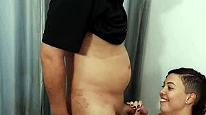 perverted couple rips clothes for doggy in store dressing room