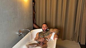 indian babe twerks big ass in bathtub for hardcore anal spit kiss