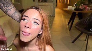 skinny redhead needs rough facefuck deepthroat gagging big cock orgasm now?