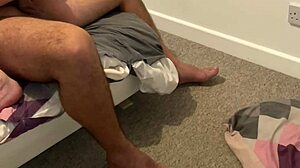 Step mom sucks his throbbing dick fucks her wet pussy blasts cum on belly