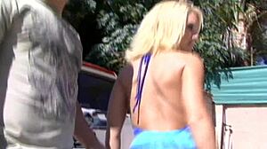 Blonde Milf Tyann Mason's Big Fake Tits Coated in Thick Cum