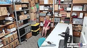 hey sexy petite blonde teen caught by corrupt cop at work