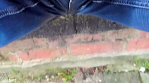 wanna watch me pee right in my wet jeans outdoors public?