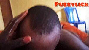 black dude licks fat homemade pussy landlord's daughter cunilingus closeup