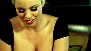 masseuse babe milks massive cumshot handjob