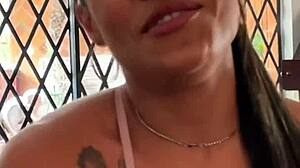 Petite Latina Teen Brunette Sloppy Deepthroat Rimjob Ball Licking Cum in Mouth POV Casting Pretty Young Homemade 18+