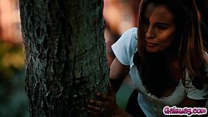 Kylie Le Beau Masturbates to Karlee Grey Jillian Janson Backyard Passion