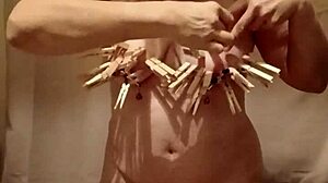 2024 slave f gets pinned clamped belted for outdoor spanking orgasm 😈🔗