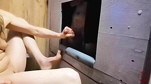 First Footjob Domination Cums Hard at Gloryhole for Redcatsroom Member