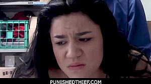 Punished thief lp officer fucks naughty monica sage deepthroat in garage office