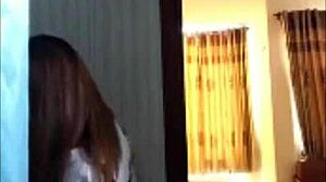 ha yen bends over in bathroom for big tit pounding