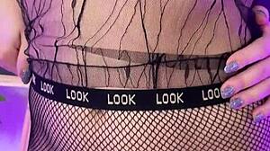 Nylon Club Slips Into Sheer Fishnet Tights Tease