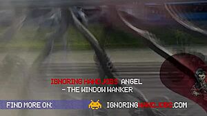 voyeur spies petite brunette's frustrated handjob sans panties in stockings