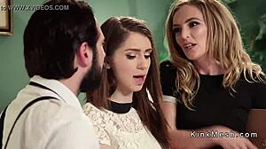 threesome slave bound gagging on rough anal doggy bdsm pain