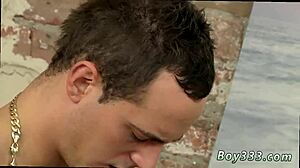 Luke groans as aborigine's long cock stretches his twink hole wide