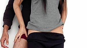 College coed's shaved pussy stretched first time by monster cock!