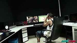 spanish blonde loves deepthroating cocks wet and hard