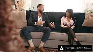 busty filipina ember snow tempts therapist for sloppy husband 3some