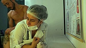 Nurse exam turns steamy as patient's cock hardens in hospital bed