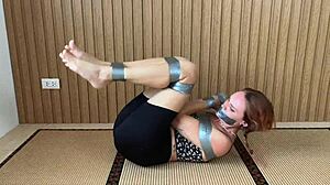 i can't stop staring at this redhead's sexy feet while she's duct taped and riding pov 😍