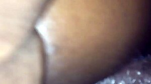 guy strokes her bent over wet pussy doggystyle
