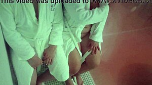 Who's pounding this slut wife's big ass at the sauna?