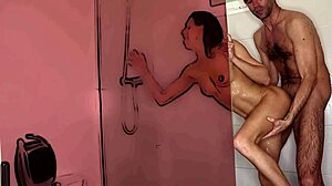 Shower Doggystyle Bent Over Gets Her Wet and Wild!
