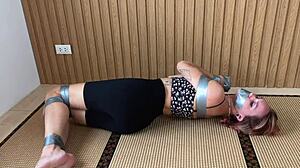 i can't stop staring at this redhead's sexy feet while she's duct taped and riding pov 😍