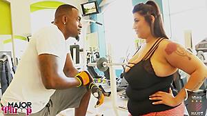 sofia gags deep on bbc then tittyfucks those huge tits