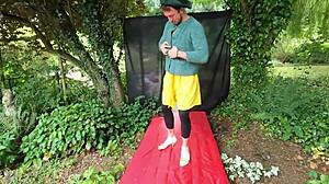 Crossdresser endures public outdoor humiliation exposure shame