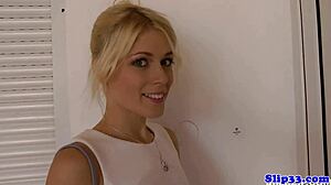 Czech babe in stockings sucks old British cock then rides hard