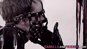 Shemale in latex grabs her boy for intense banging session