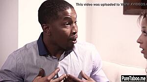 sexy blonde teen jumps on big black cock for wild ride