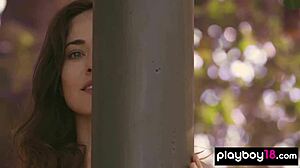 lovely german teen bianka helen strips nude outdoor posing