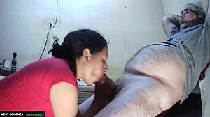 On Her Knees Swallows Hot Cum In Deepthroat Blowjob