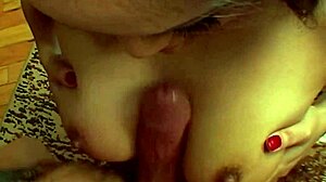 Small puffy tits bitch craves rough titty fuck cum mouth