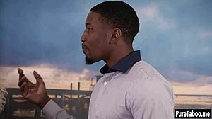 sexy blonde teen jumps on big black cock for wild ride