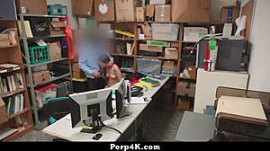 LP Officer Catches Naiomi Mae Stealing, Intimidates Confession with Office Sex Tactics - Perp4K