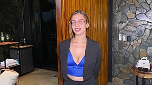 i paid receptionist for hard pussy creampie fuck