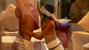 latina milf mommy deepthroats then bends for anal gaping in fishnet heels